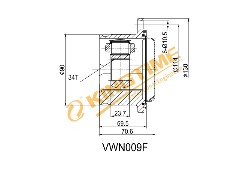内球笼 VWN009F - 大众帕萨特B5/奥迪 A6C3/桑塔纳3000/桑塔纳时代骄子/时代超人/奥迪 A6C5